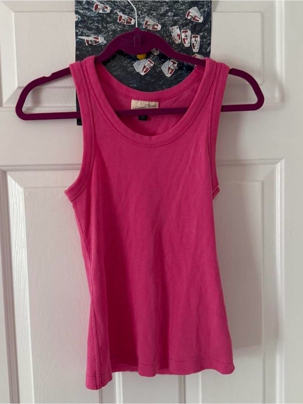 Women's Ribbed Tank Top - Hot Pink
